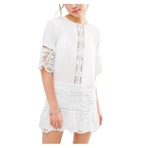 Endless Rose White Lace Insert Mini Dress